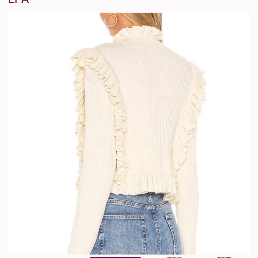 Cream Ruffle Sweater - Picture 5 of 7